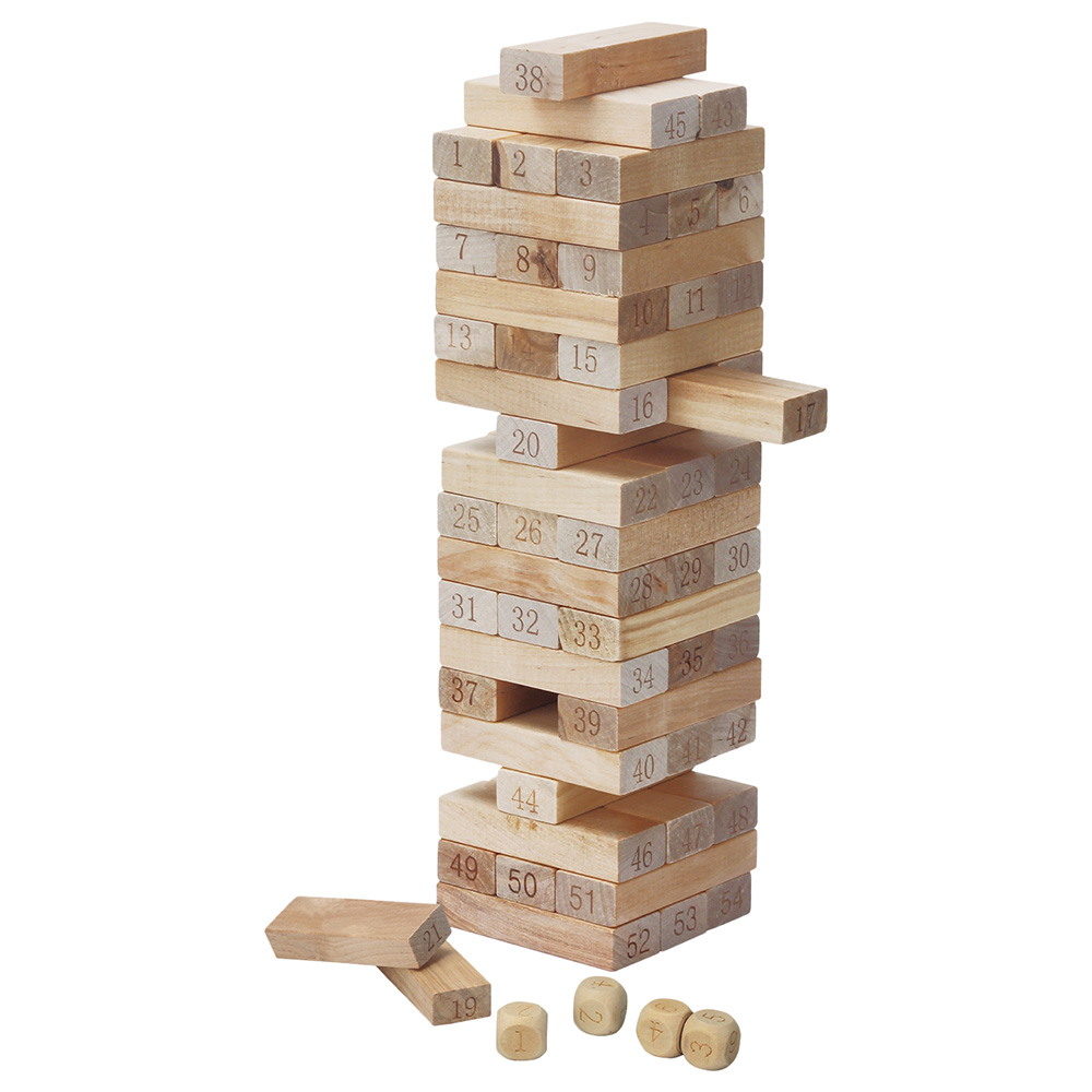 Power Joy - Wooden Tower Blocks 54pcs