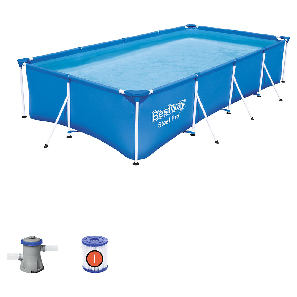 Bestway - Steel Pro Rectangular Pool Set 400x211x81cm - Blue