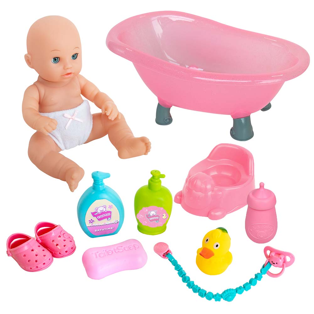 Baby Amoura - Hayati Bathing Doll With Accessories 14-inch