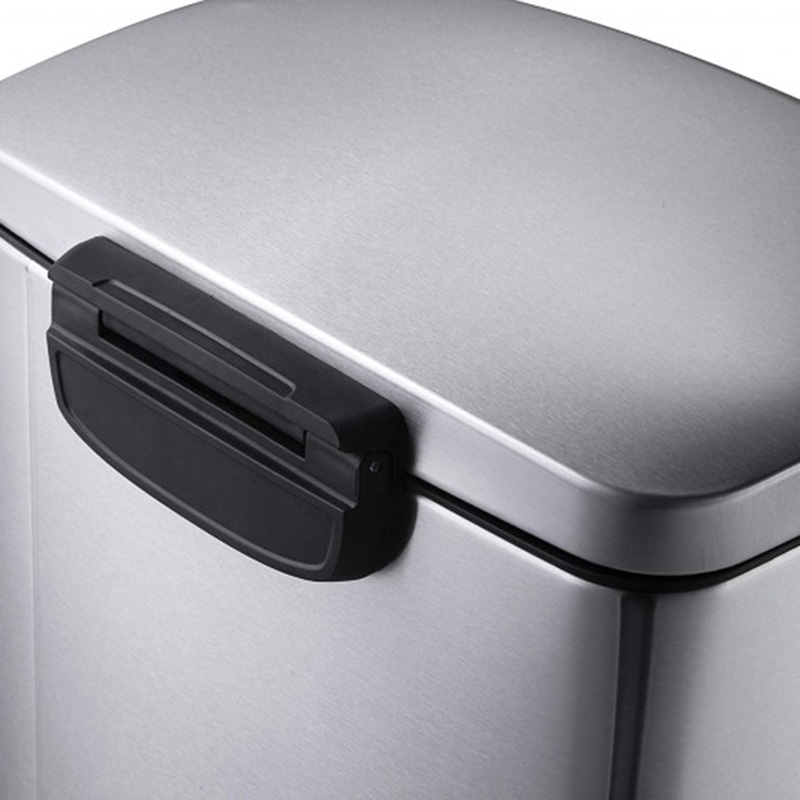 EKO Della Rectangular Step Waste Bin With Soft Close Lid 6L