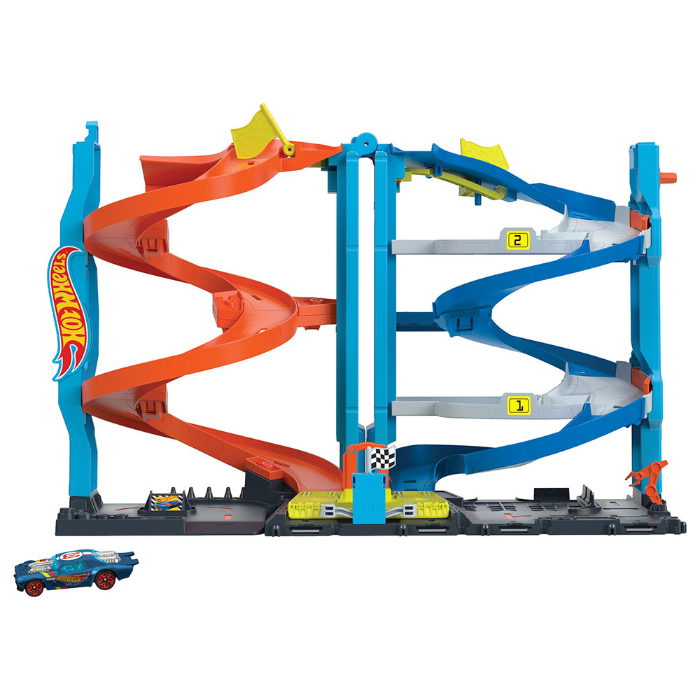 Hot Wheels - 2-In-1 City Track Set With Hot Wheels Car Race Tower
