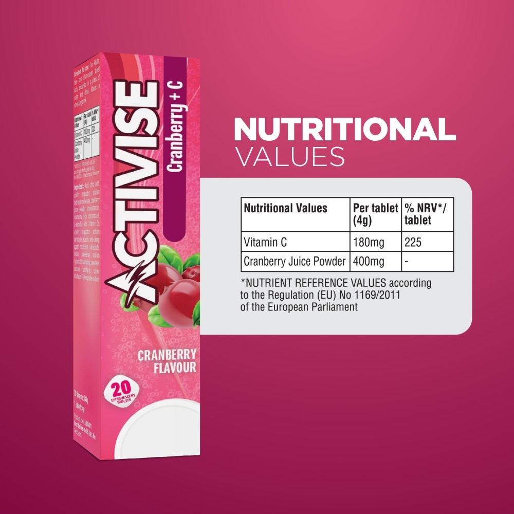 Activise Cranberry Vitamin C Effervescent Tablet 20 s