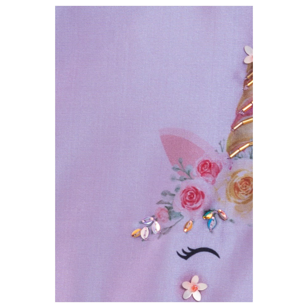 A Little Fable Girl's Rainbow Unicorn Dress
