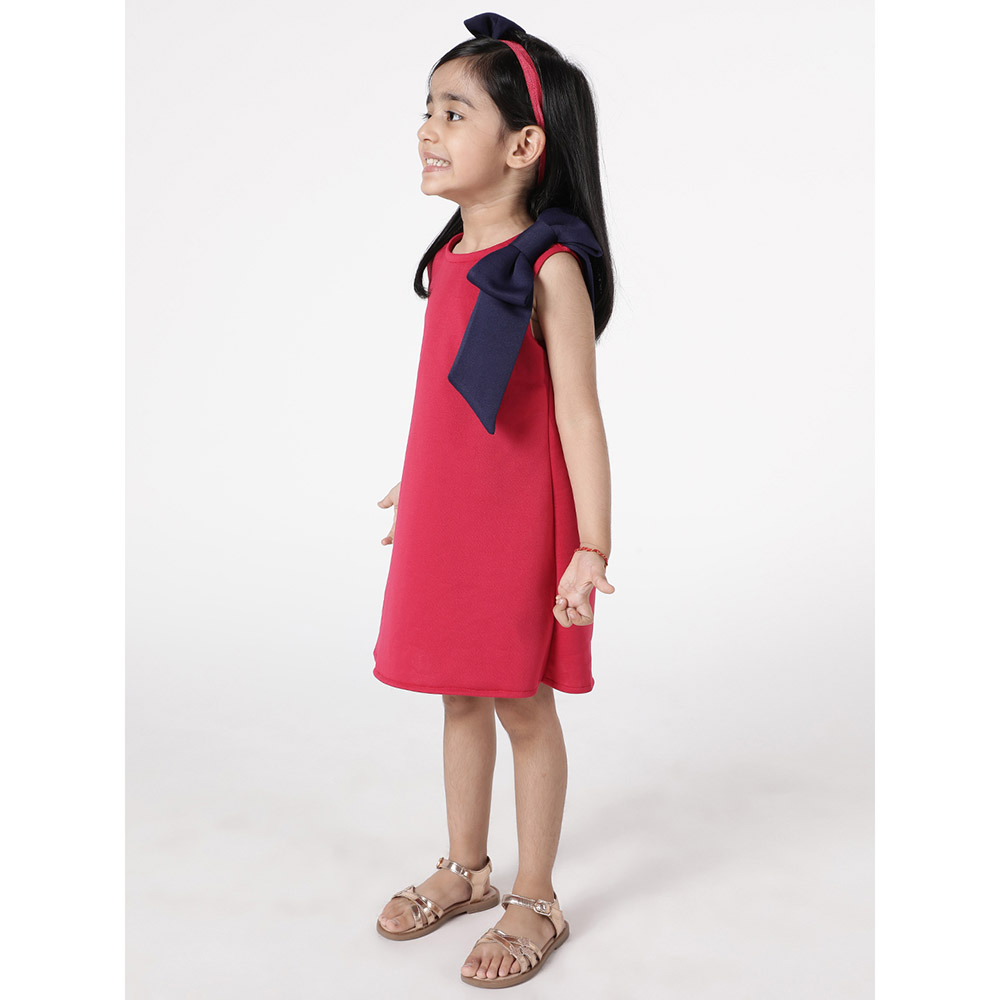 A Little Fable Bow Petals Dress - Pink