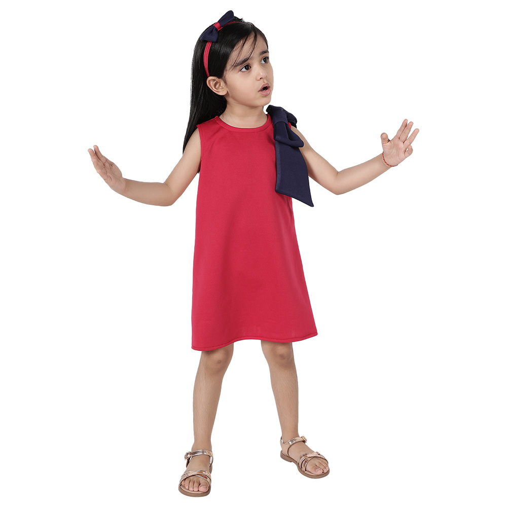 A Little Fable Bow Petals Dress - Pink