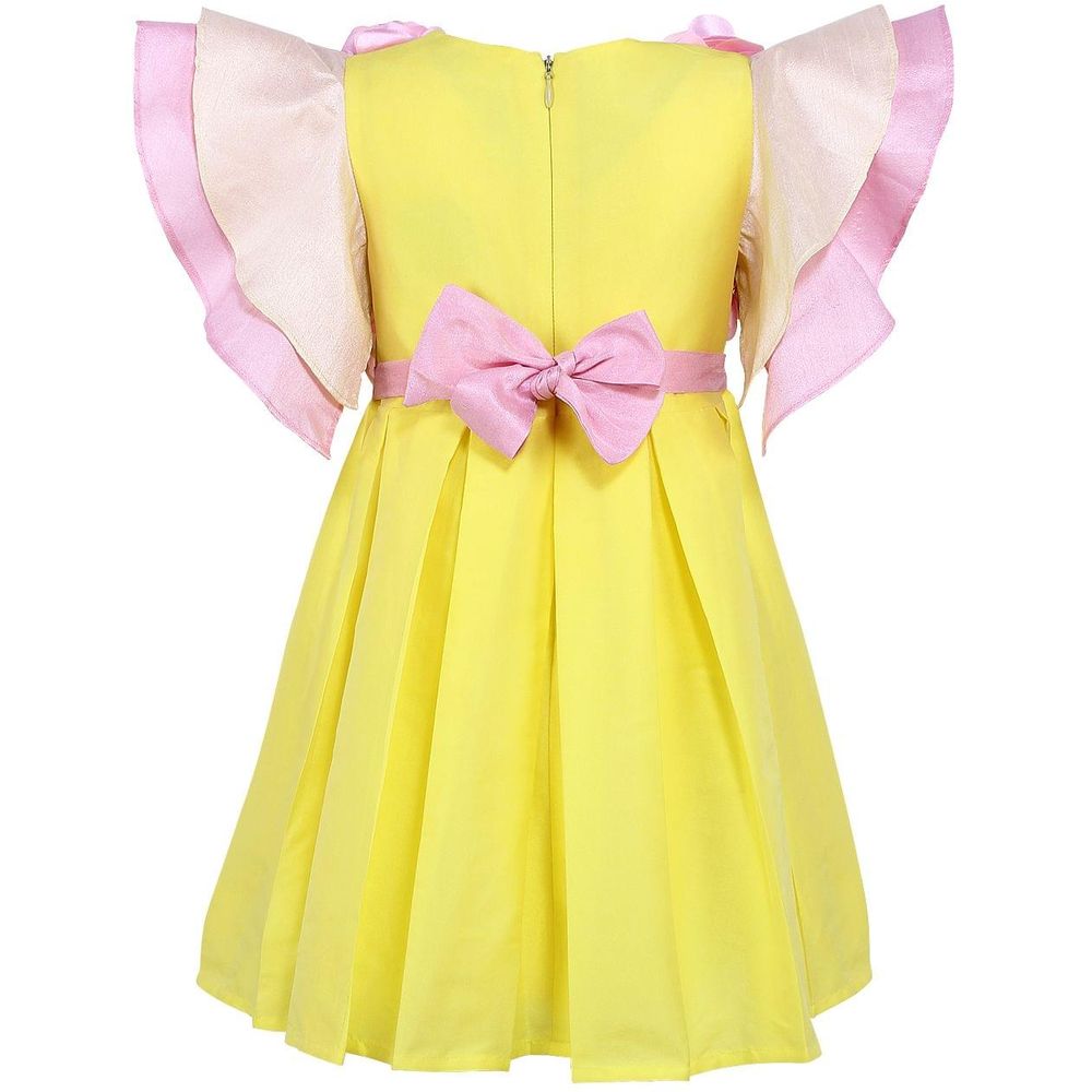 A Little Fable Rose Flare Dress - Yellow