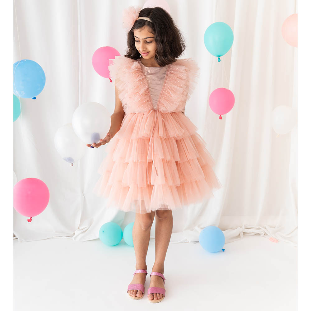 A Little Fable Regalia Tiered Dress - Peach