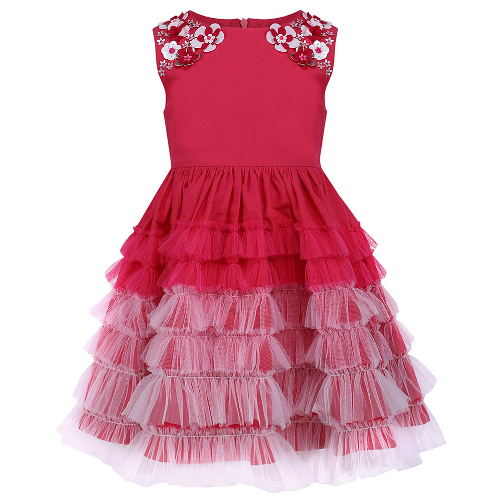 A Little Fable Shaded Fleur Sleeveless Dress - Pink