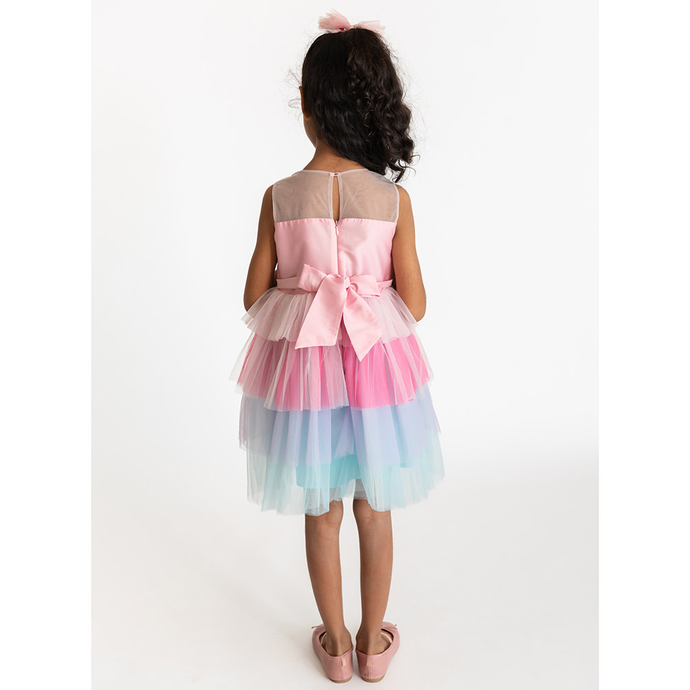 A Little Fable Glitter Horn Unicorn Dress - Pink