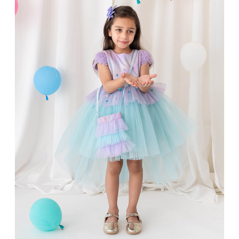 A Little Fable Mermaid Glitter Dress - Lavender