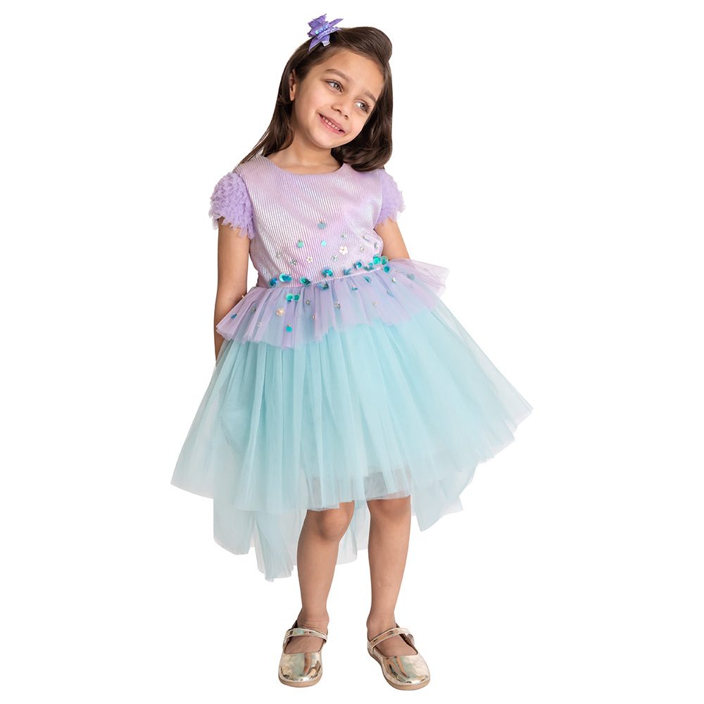 A Little Fable Mermaid Glitter Dress - Lavender
