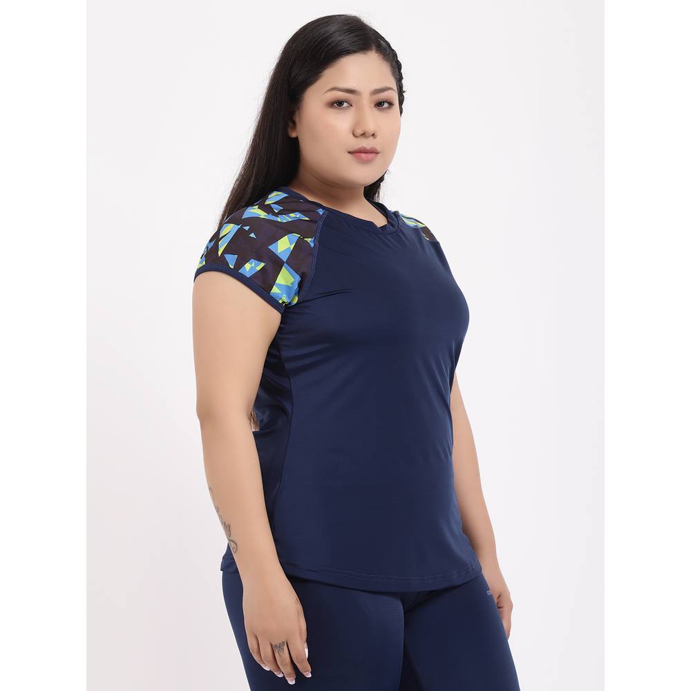 Studioactiv - Print Feel Free Tee Curvy - Navy