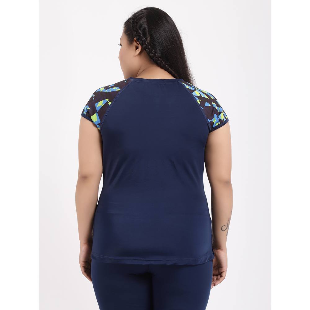 Studioactiv - Print Feel Free Tee Curvy - Navy