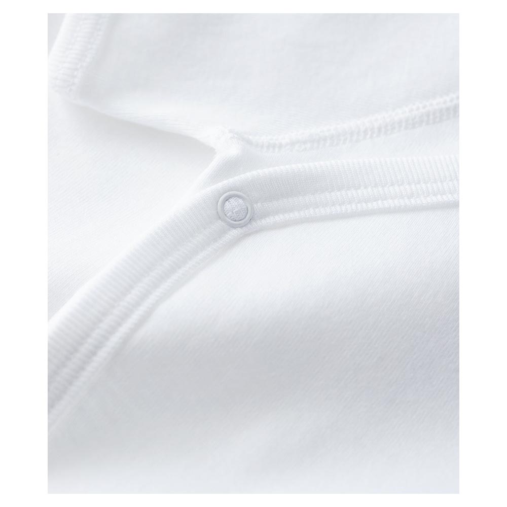 Petit Bateau Solid Short Sleeves Bodysuit - White - 2 Pcs