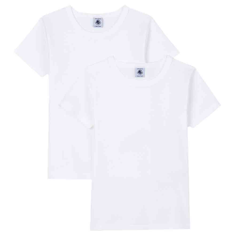 Petit Bateau Boy's Short-Sleeved T-Shirts - White - 2 Pcs
