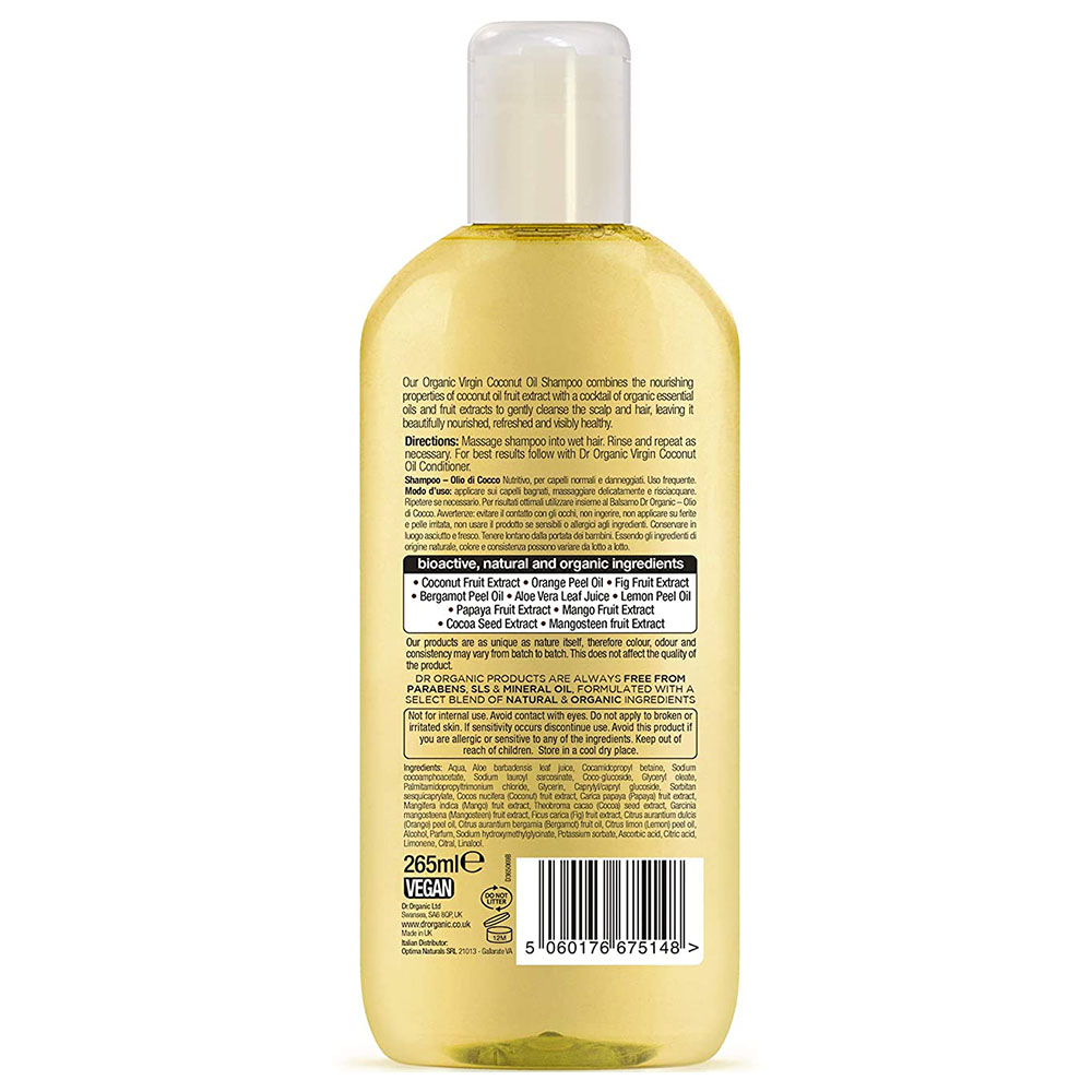 Dr Organic Virgin Coconut Oil Shampoo 265ml