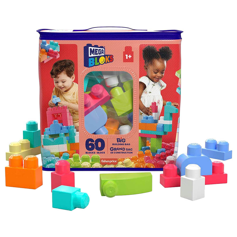 Mega Bloks - 1st Builders Building Bag - 60pcs - Pink
