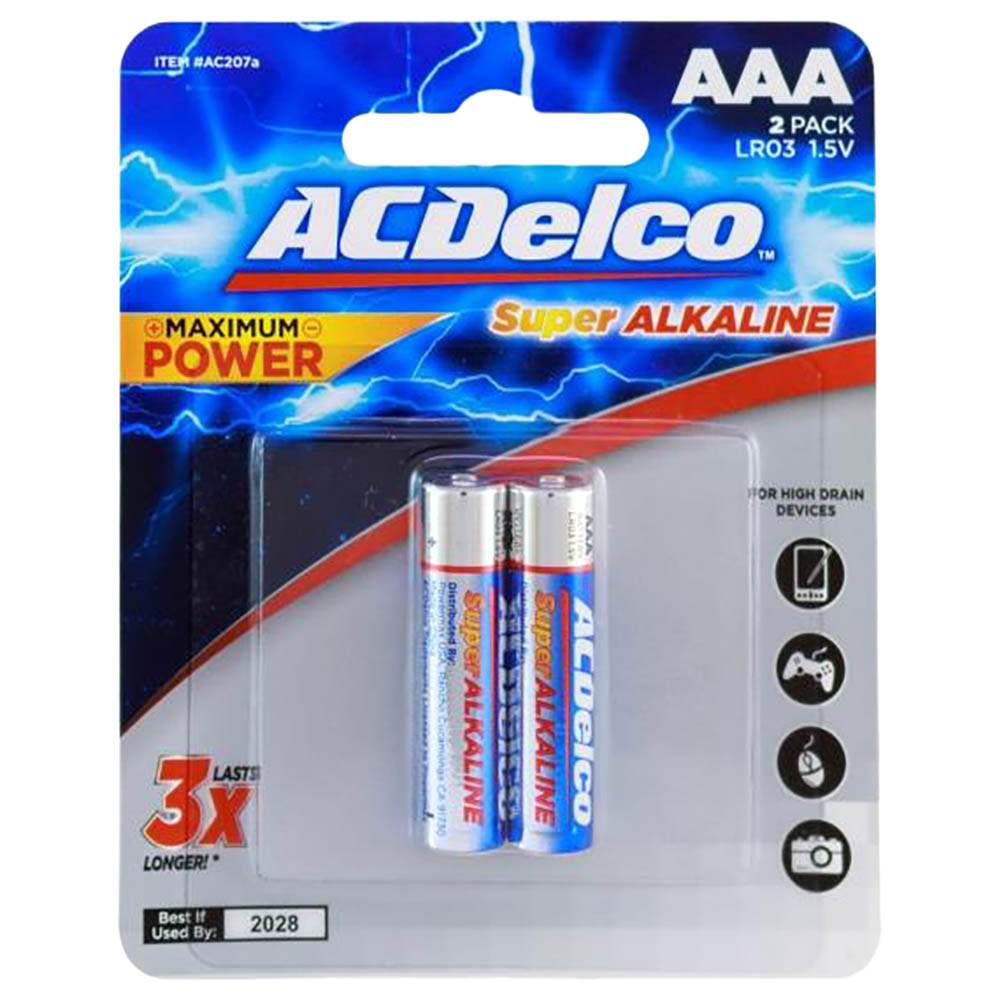 AC Delco - Alkaline Blister Card AAA Battery Pack Of 2