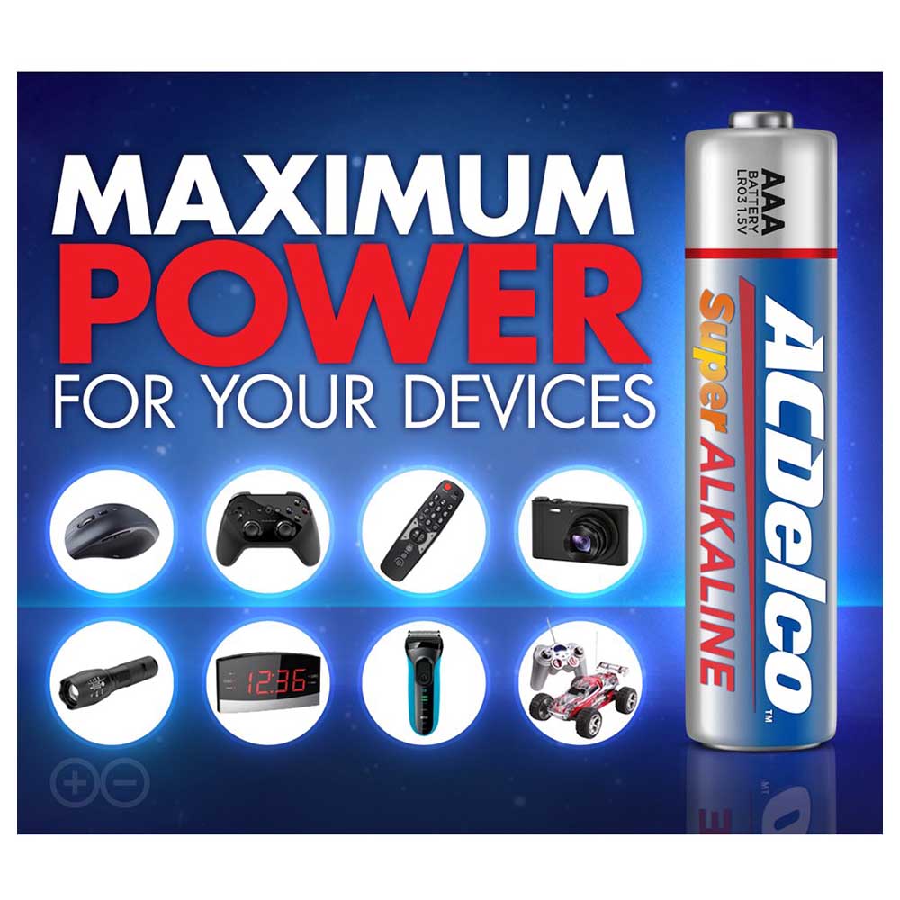 AC Delco - Alkaline Blister Card AAA Battery Pack Of 12