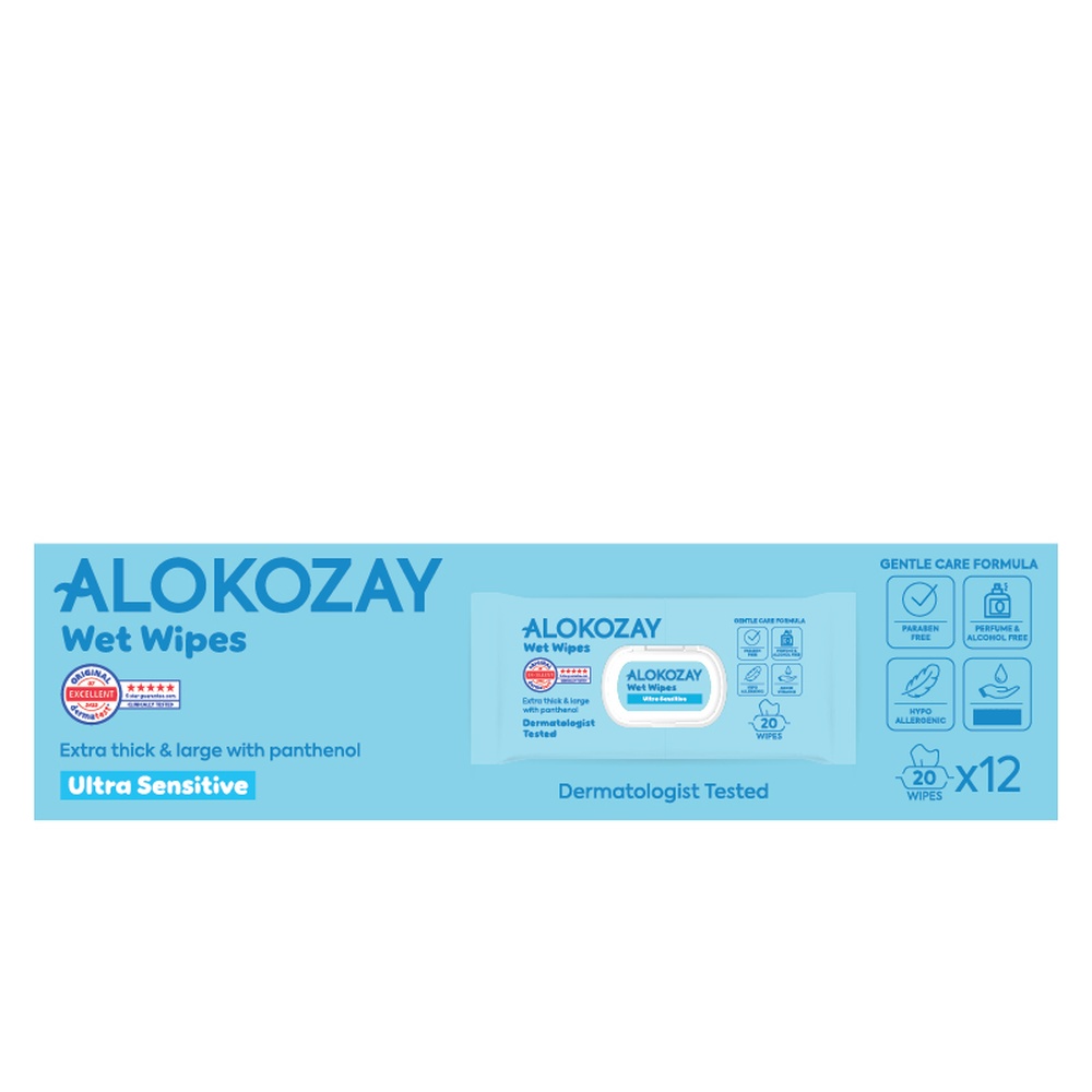 Alokozay Baby Wipes Ultra Sensitive - 20s x 12 Packs - 240S