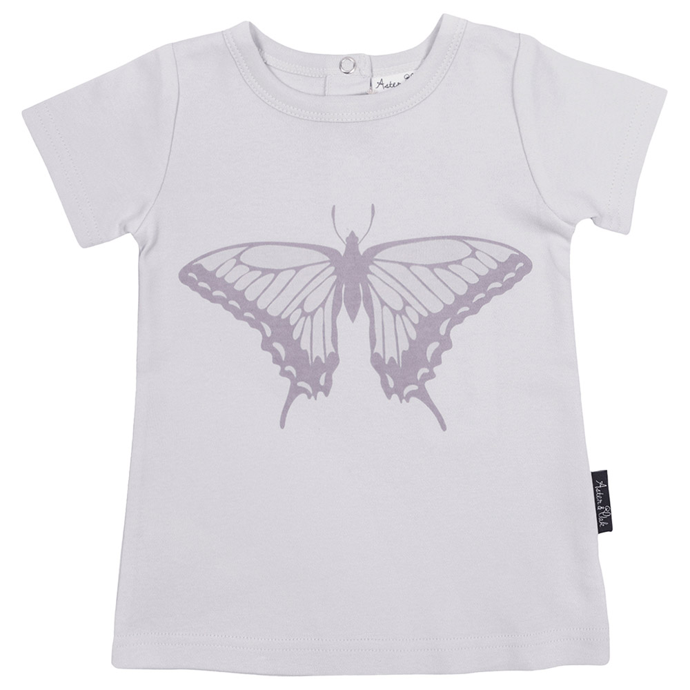 Aster & Oak Butterfly Print T-Shirt - Lavender