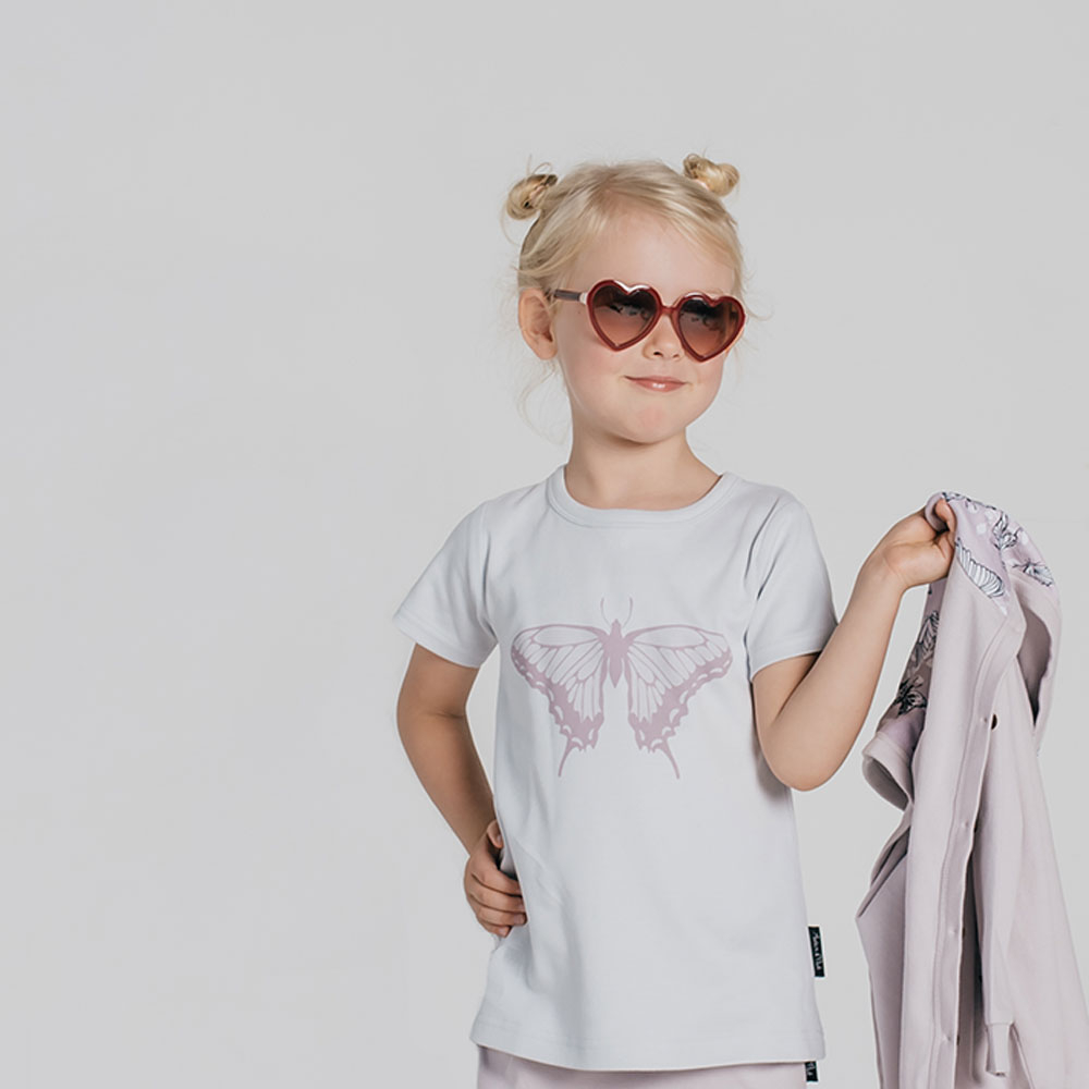 Aster & Oak Butterfly Print T-Shirt - Lavender