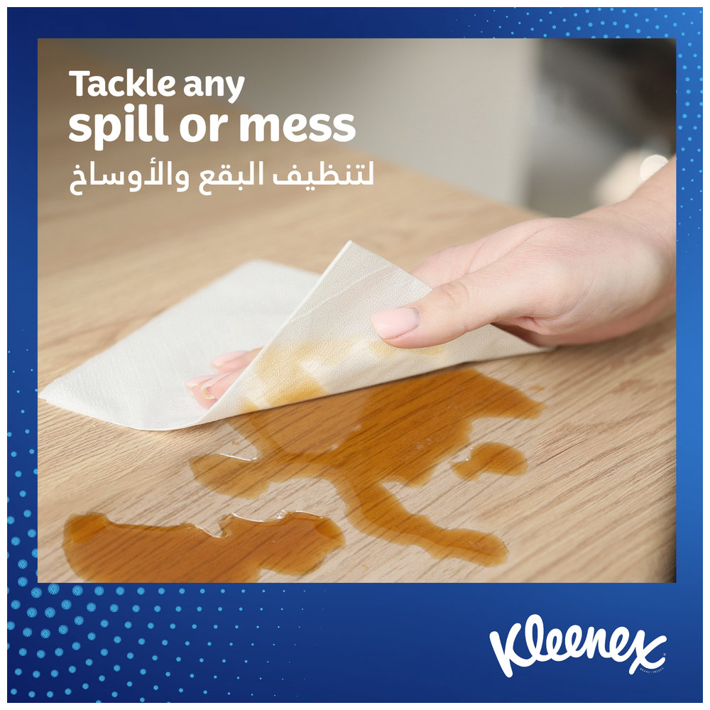 Kleenex - Multi Purpose Kitchen Tissue Paper Towel, 2 PLY, 4 Rolls x 40 Sheets, Absorbent Towels for all Surfaces