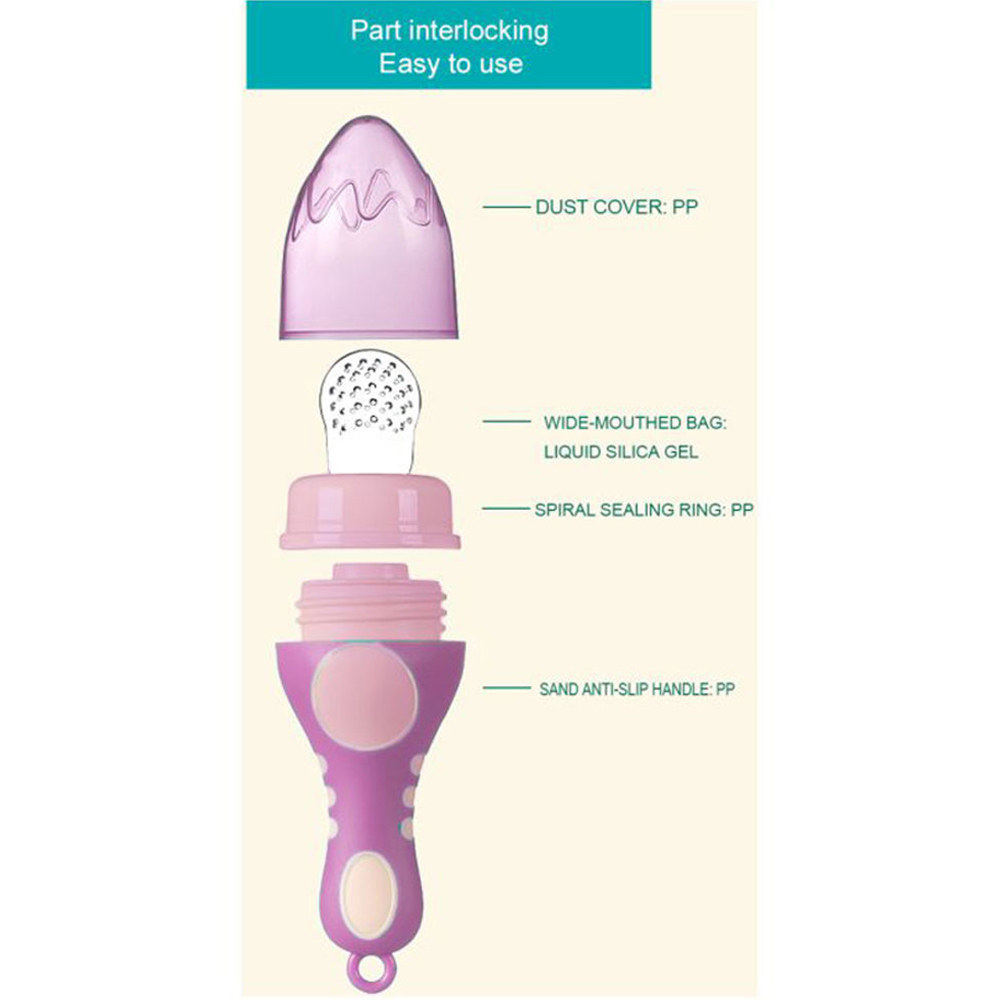 Luqu - Baby Food Feeder & Pacifier Clip - Pink