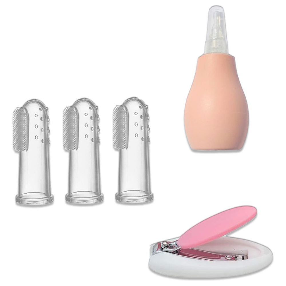 Luqu - Baby Care Kit - 3Pc-Convenient Healthcare Grooming Set - Pink