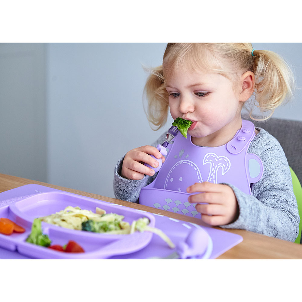 Marcus & Marcus Silicone and Stainless Steel Palm Grasp Spoon & Fork Set - Willo