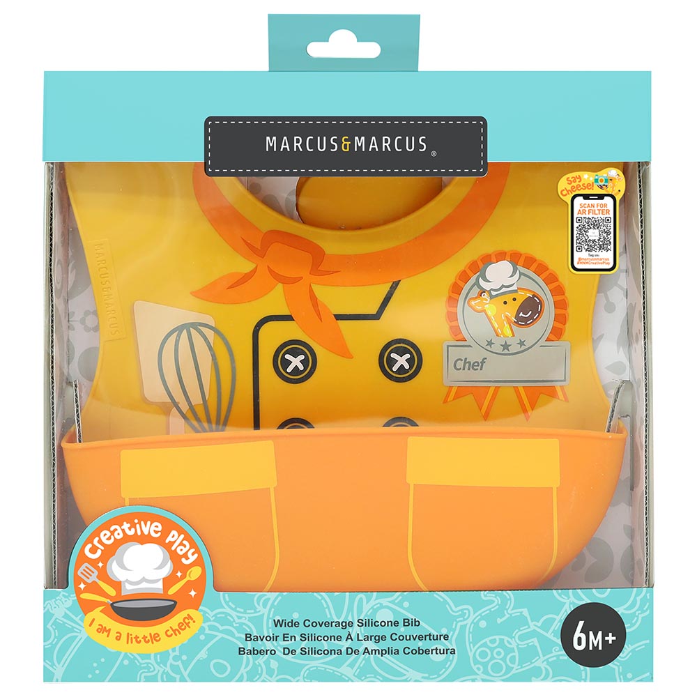 Marcus & Marcus - Wide Coverage Silicone Bib - Little Chef - Lola