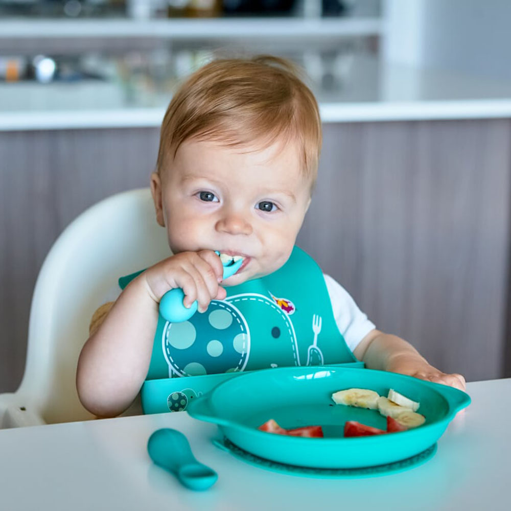 Marcus & Marcus Silicone Palm Grasp Spoon & Fork Set-Ollie