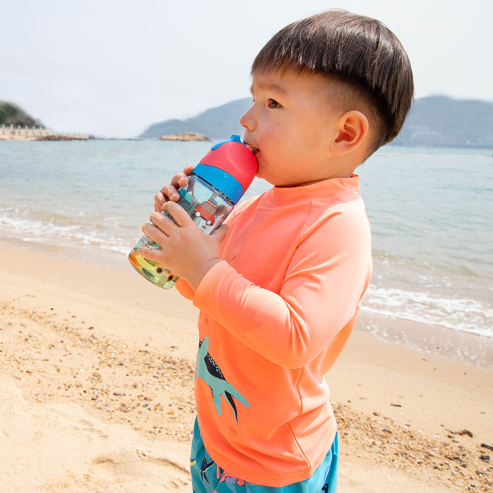 Marcus & Marcus - Germ Repel Tritan Straw Water Bottle - Adventure, - Blue - 400ml