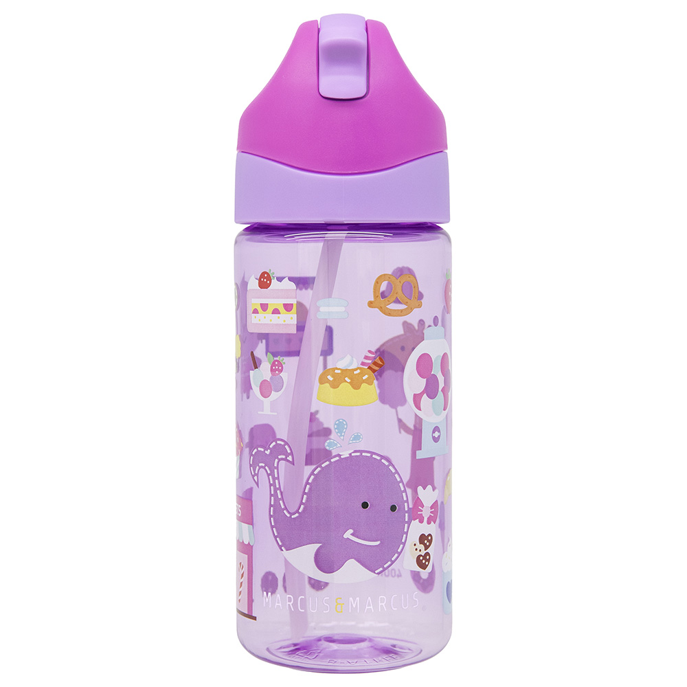 Marcus & Marcus - Germ Repel Tritan Straw Water Bottle - Lolly, - Purple - 400ml