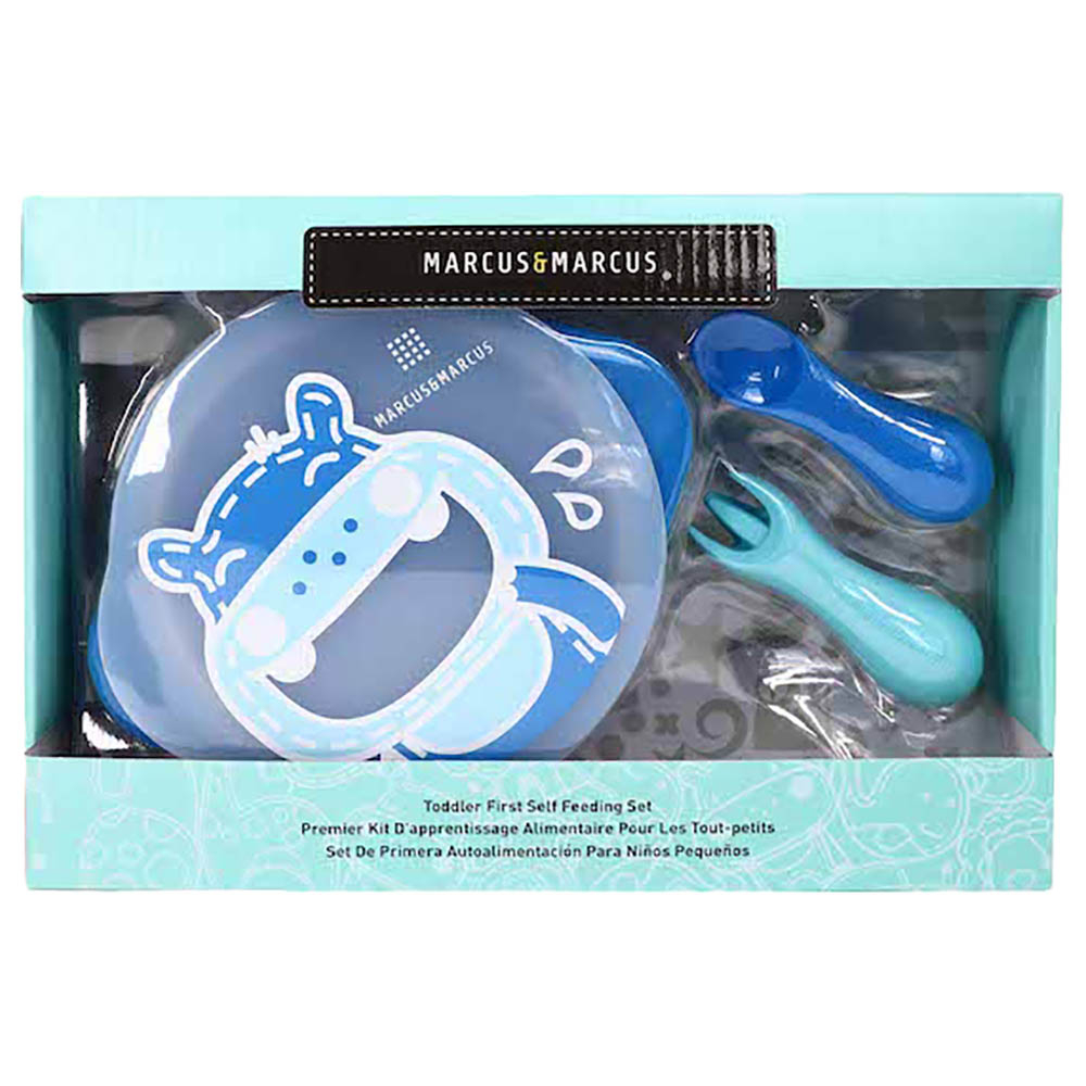 Marcus & Marcus Silicone Toddler First Self Feeding Gift Set - Lucas