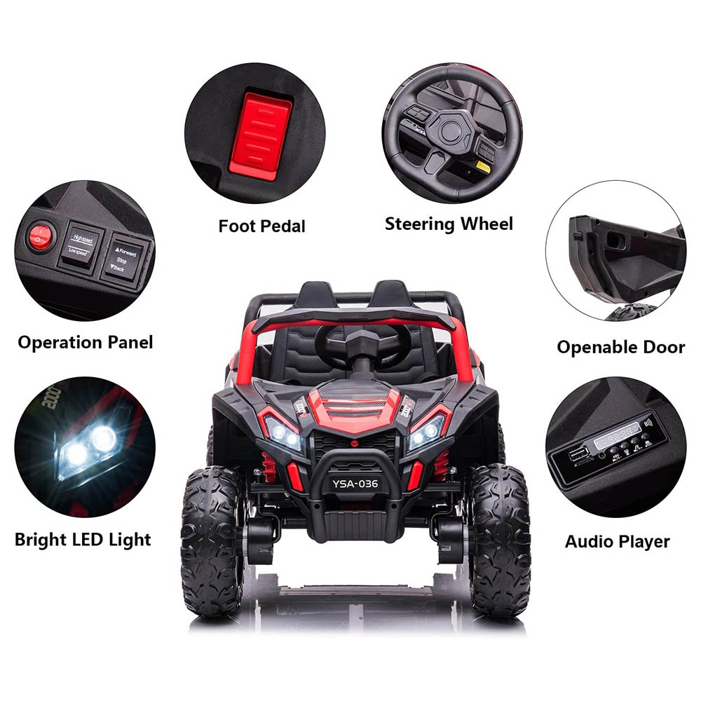 ATT - Buggy Kids UTV Electric Jeep - 24V - Red