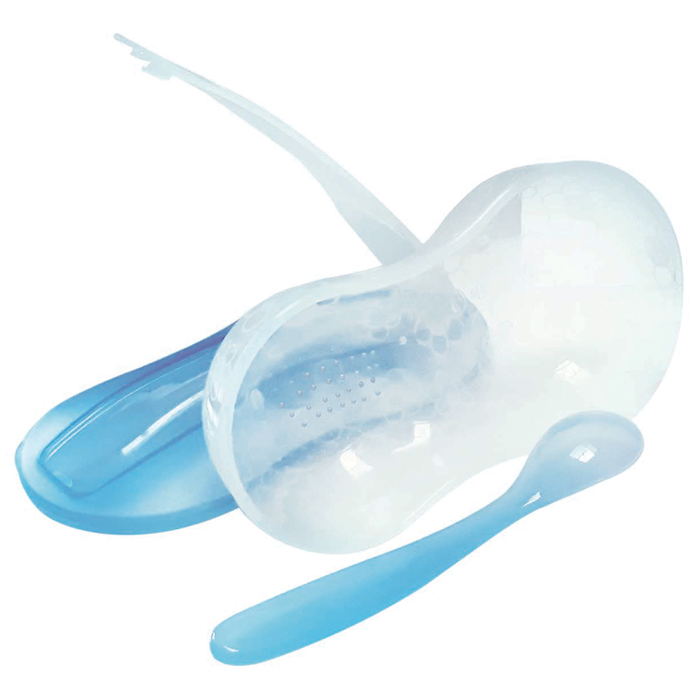Optimal Grinding Feeding Bowl Tip Spoon - Blue