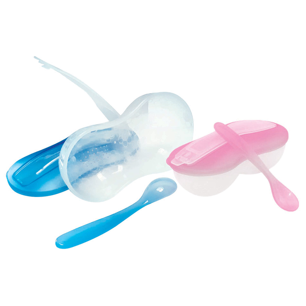 Optimal Grinding Feeding Bowl Tip Spoon - Blue