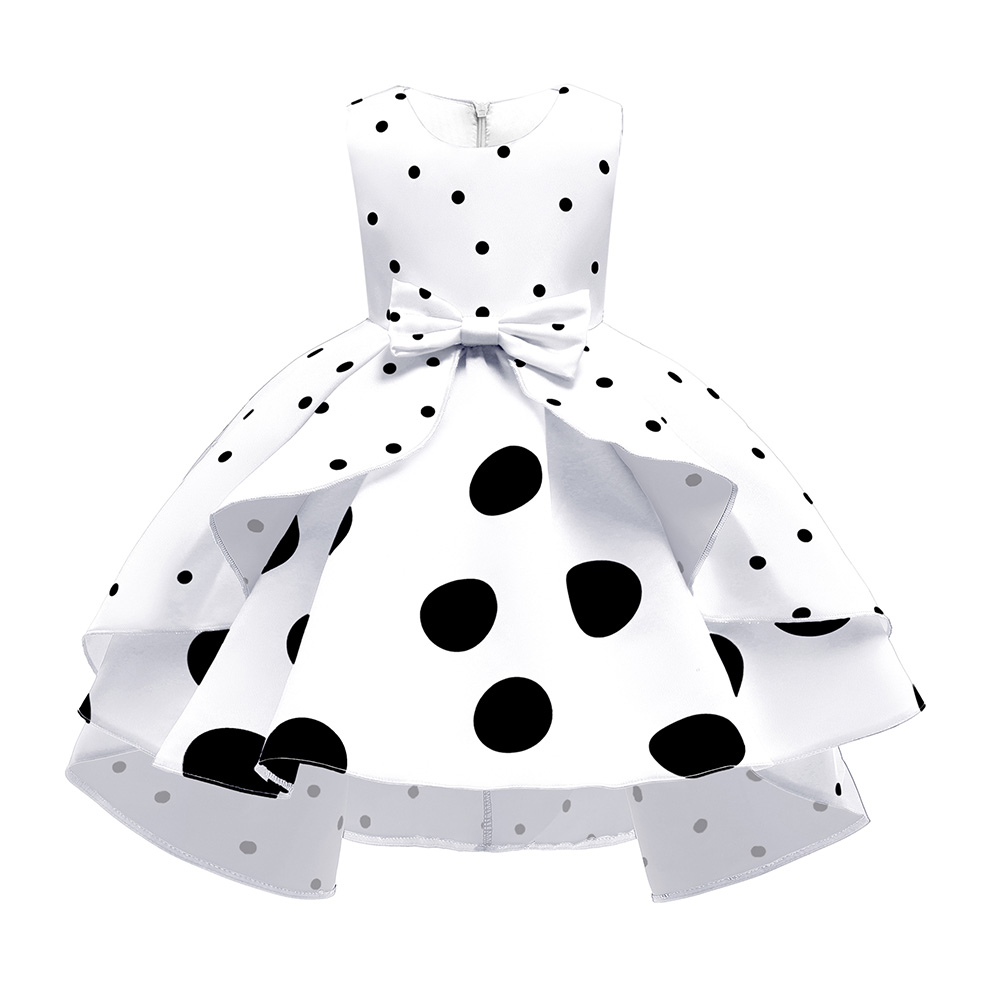 فستان حفلات بدون أكمام بنقشة منقطة من تصميم شوغر راش - أبيض