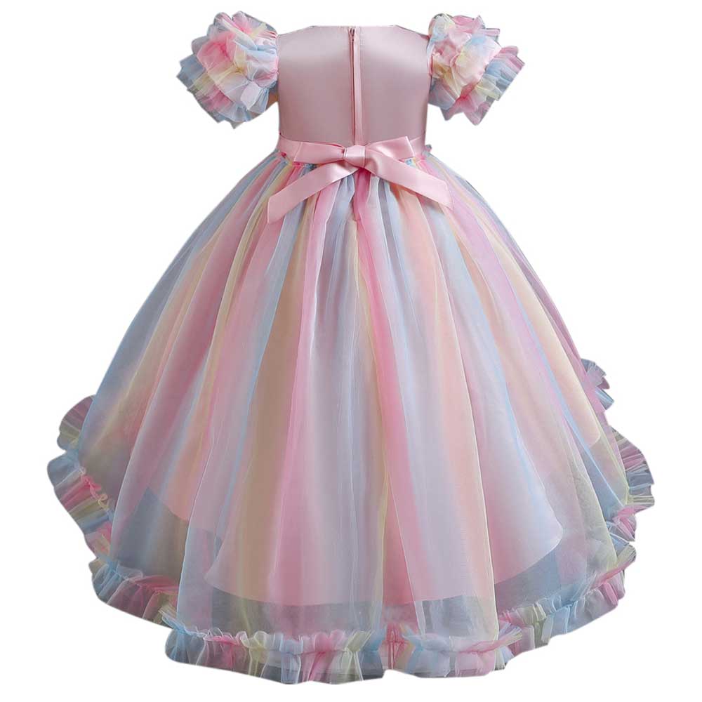 Sugar Rush Embellished Short Sleeves Party Dress - Pink