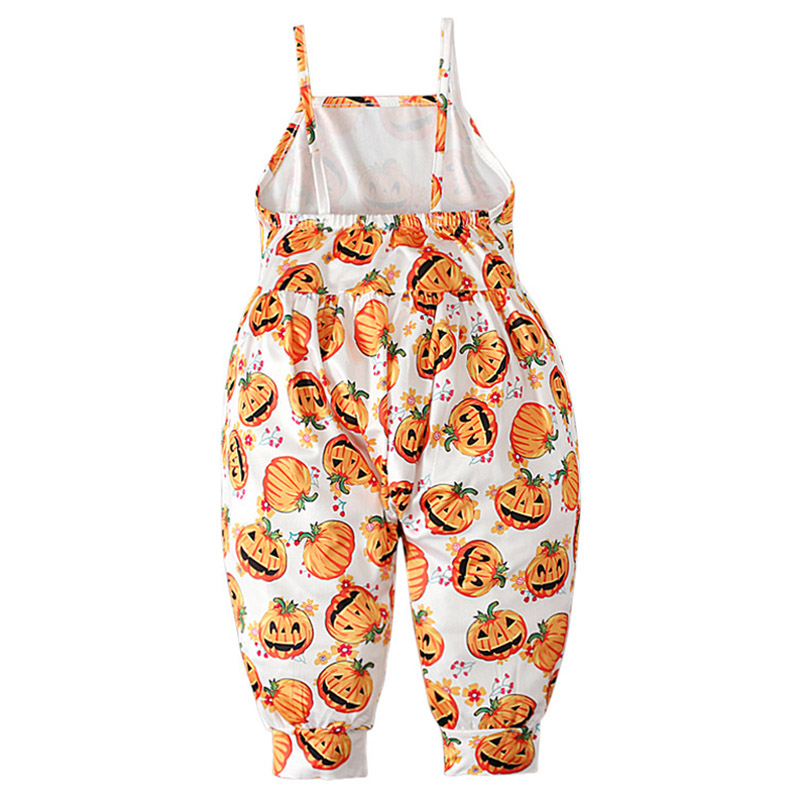 Sugar Rush Halloween Sleeveless Jumpsuit - White/Orange
