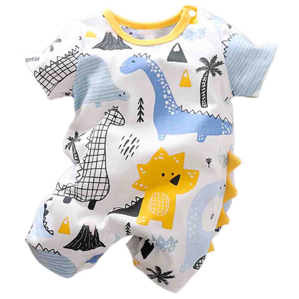 Sugar Rush Round Neck Short Sleeves Romper - White
