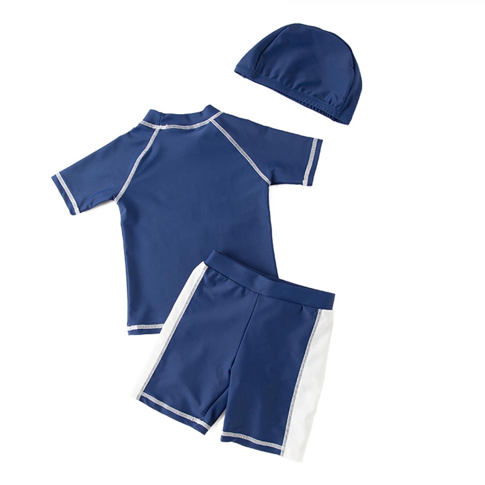 Sugar Rush Printed Short Sleeves Swimwear 3pc-Set - Blue