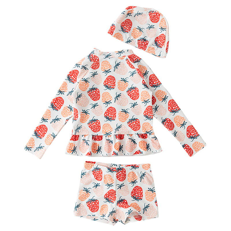 Sugar Rush Set of Swimwear with Cap - Pink - 3 Pcs