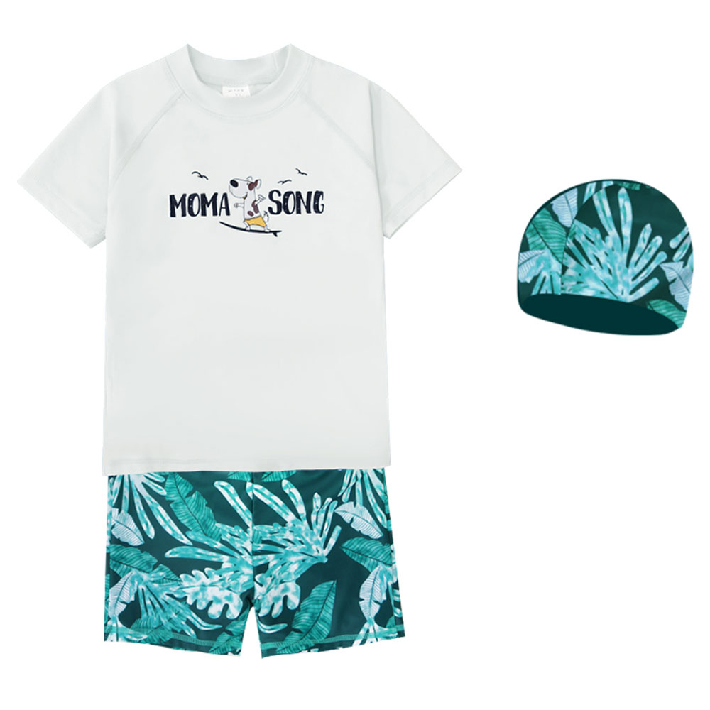 Sugar Rush T-shirt & Shorts Swimwear - White - 2 Pcs