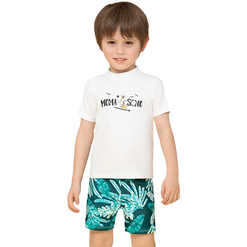 Sugar Rush T-shirt & Shorts Swimwear - White - 2 Pcs