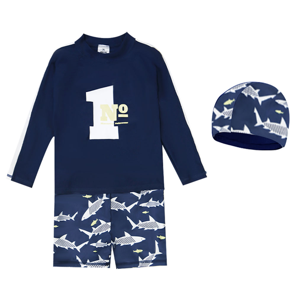 Sugar Rush T-shirt & Shorts Swimwear - Navy Blue - 2 Pcs