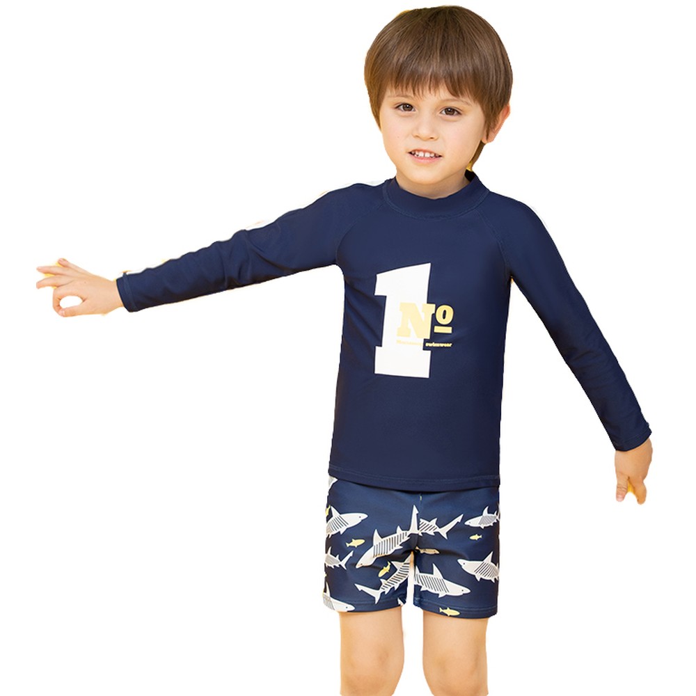 Sugar Rush T-shirt & Shorts Swimwear - Navy Blue - 2 Pcs