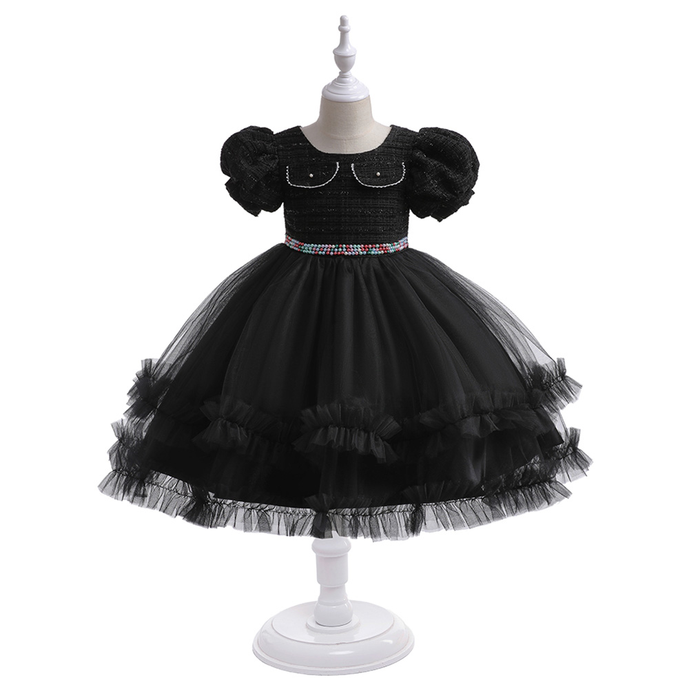 Sugar Rush - Appliqued Regular Halloween Party Dress - Black