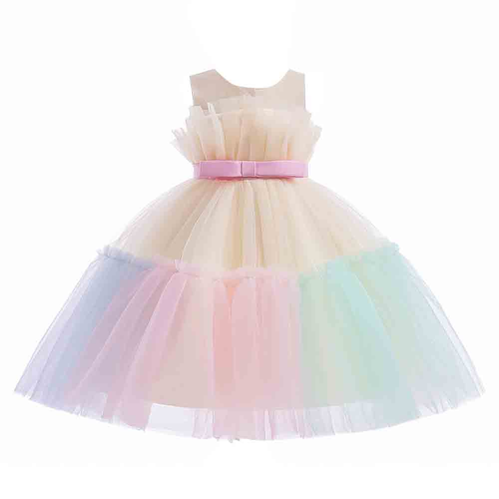 Sugar Rush Girl's Laced Round Neck Sleeveless Party Dress